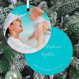 First Christmas together mom new baby custom, Foto Ornament Aus Metall