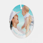 First Christmas together mom new baby custom, Foto Ornament Aus Metall (Vorderseite links)