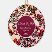 First Christmas together winter berries Keramik Ornament (Links)