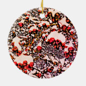 First Christmas together winter berries Keramik Ornament (Hinten)