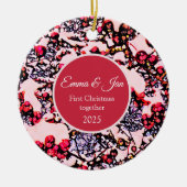 First Christmas together winter berries Keramik Ornament (Vorne)