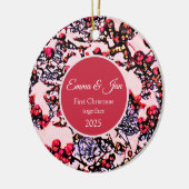 First Christmas together winter berries Keramik Ornament (Links)