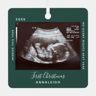 First Christmas Ultrasound Foto Merrier Holiday Ornament Aus Metall