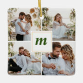 First Christmas Verheiratet Couple Newlyweds Monog Keramikornament (Vorderseite)