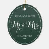 First Christmas Verheiratet Simple Elegant Mr. and Keramik Ornament (Links)