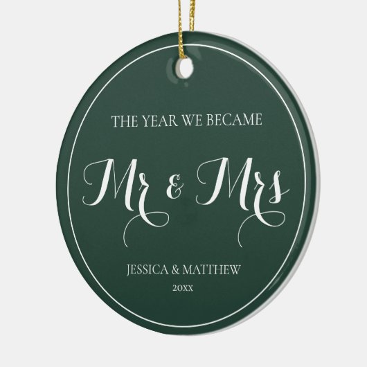 First Christmas Verheiratet Simple Elegant Mr. and Keramik Ornament (Links)