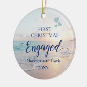 First Christmas Verlobt Beach Sunset Keramik Ornam Keramik Ornament (Links)