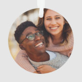 First Christmas Verlobt Gold Glitzer Script Foto Ornament (Rückseite)