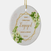 First Christmas Verpflichtungsged Gold Marble Whit Keramik Ornament (Rechts)