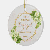 First Christmas Verpflichtungsged Gold Marble Whit Keramik Ornament (Links)