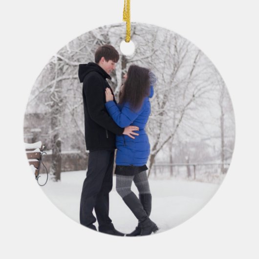 First Christmas Verpflichtungsged Gold Marble Whit Keramik Ornament (Hinten)