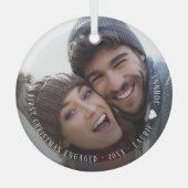 First Christmas Verpflichtungsged Script Foto Cera Ornament Aus Glas (Vorderseite)