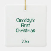 First Christmas Whimsical Niedlich Bunny individue Keramikornament (Rückseite)