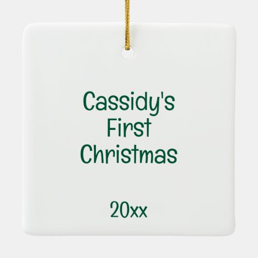 First Christmas Whimsical Niedlich Bunny individue Keramikornament (Rückseite)