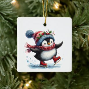 First Christmas Whimsical Niedlich Pinguin individ Keramikornament