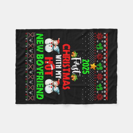First Christmas With My Hot New Boyfriend 2025 Cou Fleecedecke (Vorderseite (Horizontal))
