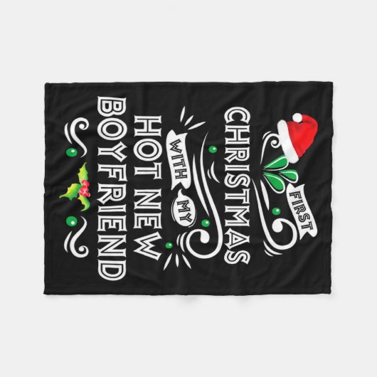 First Christmas With My Hot New Boyfriend Xmas 20 Fleecedecke (Vorderseite (Horizontal))
