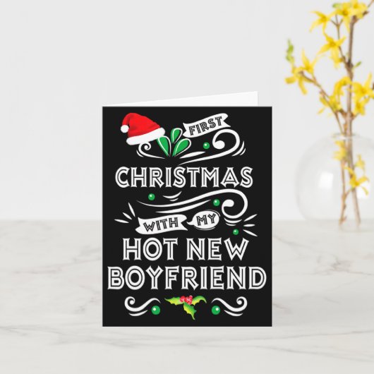 First Christmas With My Hot New Boyfriend Xmas 20 Karte (Gelbe Blume)