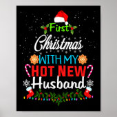 First Christmas With My Hot New Husband Funny Xmas Poster (Vorne)