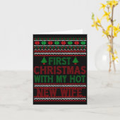 First Christmas With My Hot New Wife Funny Xmas Hu Karte (Gelbe Blume)