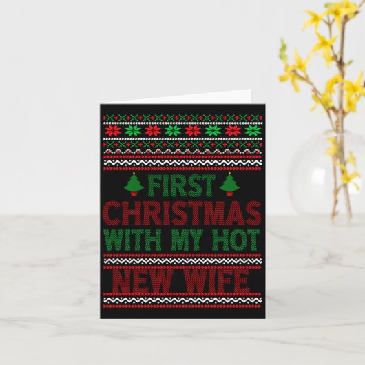 First Christmas With My Hot New Wife Funny Xmas Hu Karte (Gelbe Blume)
