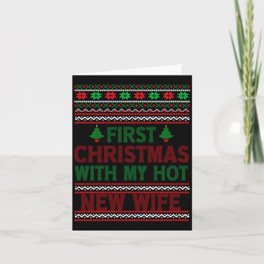 First Christmas With My Hot New Wife Funny Xmas Hu Karte (Vorderseite)