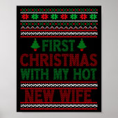 First Christmas With My Hot New Wife Funny Xmas Hu Poster (Vorne)