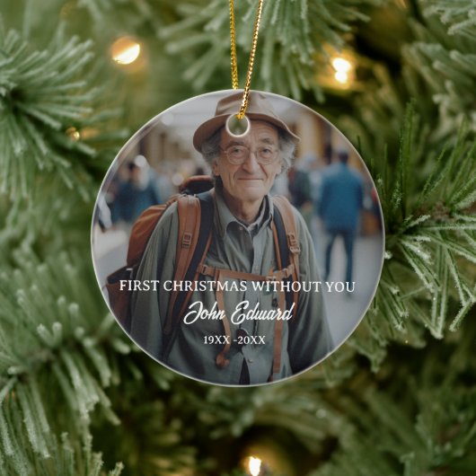First Christmas Without You Memorial Photo Keramik Ornament (Baum)