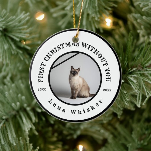 First Christmas Without You Pet Memorial Keramik Ornament (Baum)