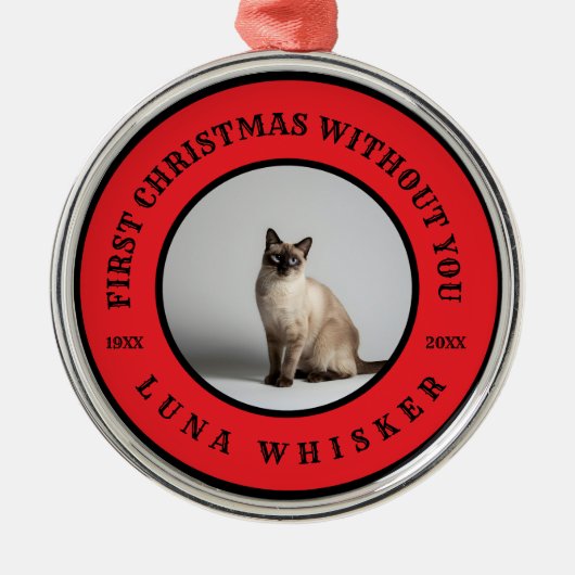 First Christmas Without You Pet Memorial Ornament Aus Metall (Vorne)