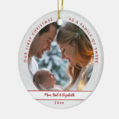 First Christmas Wonderland First Family Baby Photo Keramik Ornament (Links)