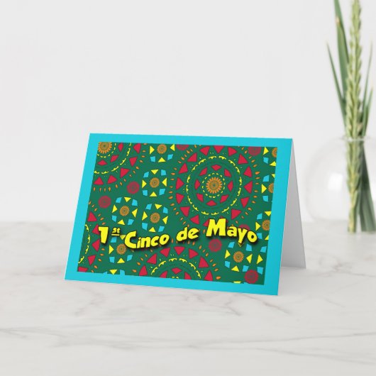 First Cinco de Mayo, bunte geometrische Muster Karte (Vorderseite)