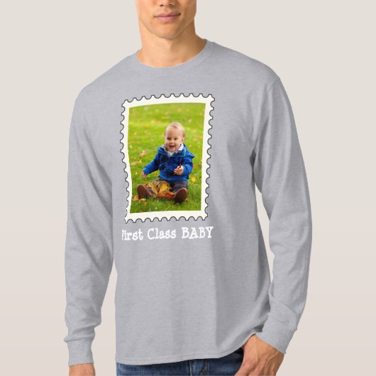 First Class Baby Niedliches Personalisiertes Foto T-Shirt (Vorderseite)