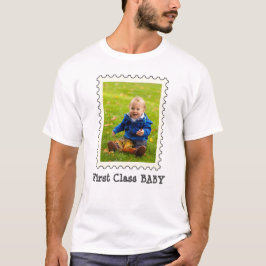 First Class Baby Niedliches Personalisiertes Foto T-Shirt