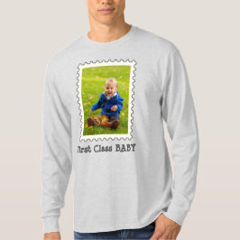 First Class Baby Niedliches Personalisiertes Foto T-Shirt
