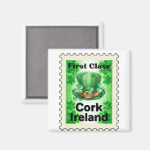 First Class Cork Ireland Briefmarke Magnet (Vorderseite/Rückseite)