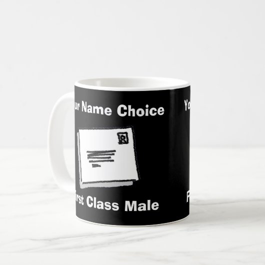 First Class Male with Personalised Name Kaffeetasse (Vorderseite Links)