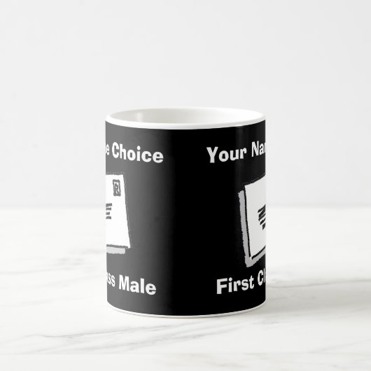 First Class Male with Personalised Name Kaffeetasse (Mittel)