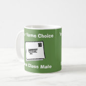 First Class Male with Personalised Name Kaffeetasse (Vorderseite Links)