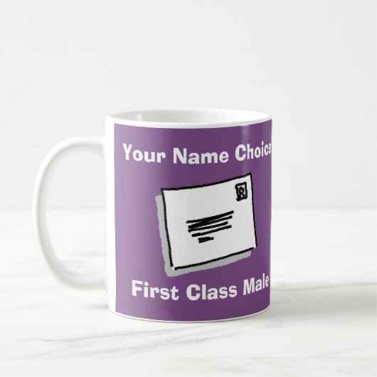 First Class Male with Personalised Name Kaffeetasse (Links)