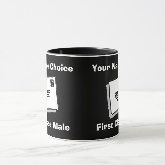 First Class Male with Personalised Name Tasse (Zentrum)