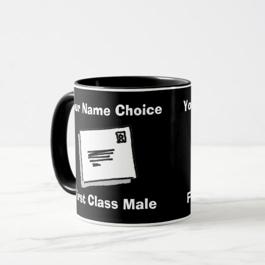 First Class Male with Personalised Name Tasse (Vorderseite Links)