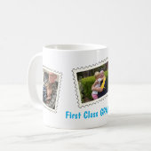 First Class Opa Best Opa 3 individuelle Fotos Kaffeetasse (Vorderseite Links)