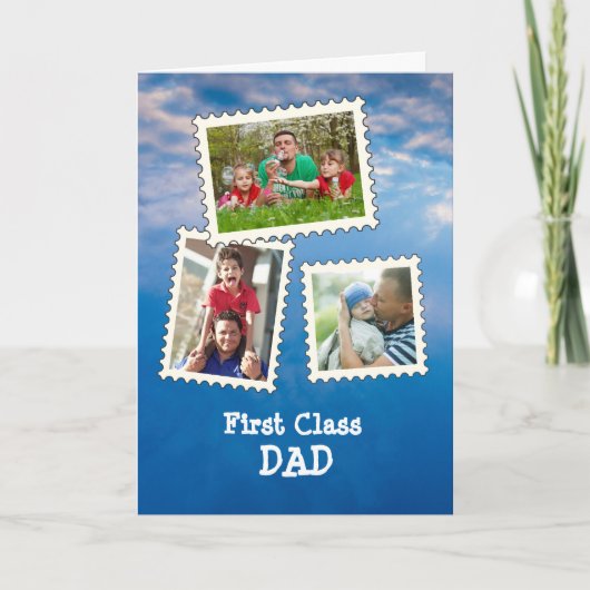 First Class VATER Best Vater Ever 3 benutzerdefini Karte (Vorderseite)