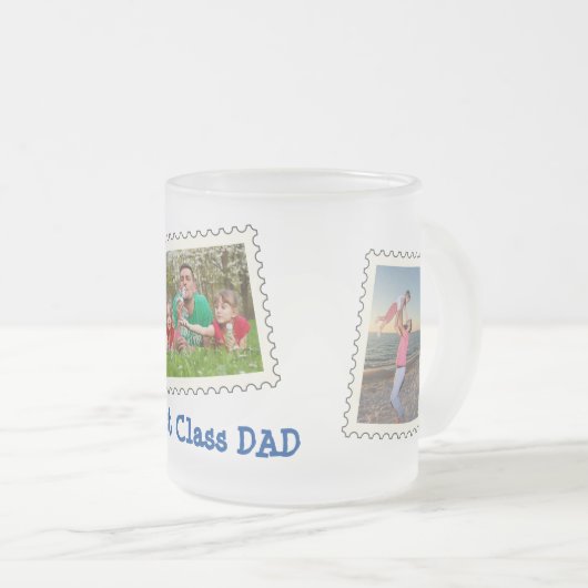 First Class VATER Best Vater Ever 3 benutzerdefini Mattglastasse (VorderseiteRechts)