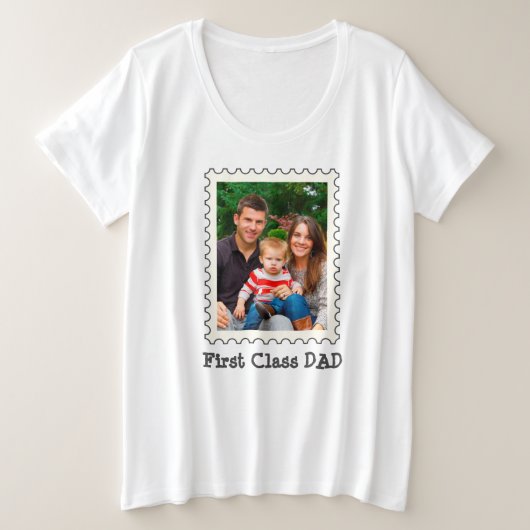 First Class Vater Best Vater Jederzeit benutzerdef Große Größe T-Shirt (Design vorne)