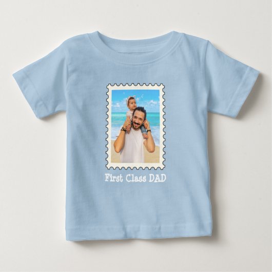 First Class Vater Bester Vater Jederzeit benutzerd Baby T-shirt (Vorderseite)