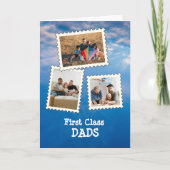 First Class VATERS Best Vaters LGBT custom 3 Foto Karte (Vorderseite)