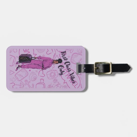 First Class Vibes Only Luggage Tag Gepäckanhänger (Vorderseite horizontal)