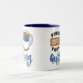 First Coffee Dann Guzheng Music Lover Zweifarbige Tasse (Mittel)